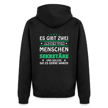 Secretaries Gift - Two Types of... Design - Unisex Premium Organic Zip Hoodie - black - Back - Nico (187cm)