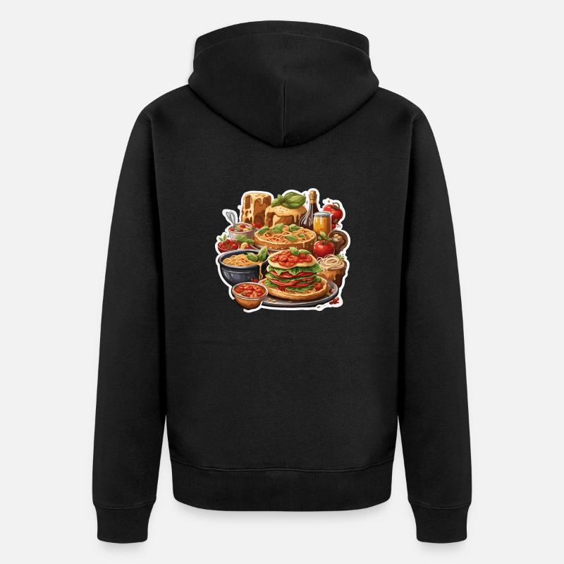 Italienne / Toscane / Nourriture / Restaurant - Veste à capuche bio Premium Unisexe - noir