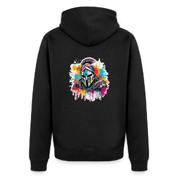 Spartiate / Guerrier / Combattant / Ancien / Sparte - Veste à capuche bio Premium Unisexe - noir - Dos - Nico (187cm)