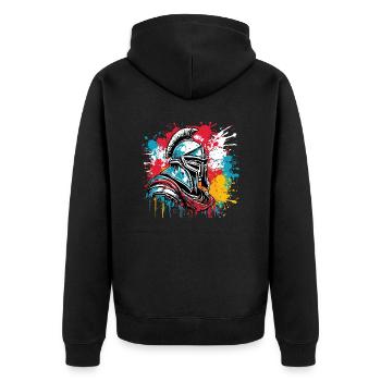 Spartan / Warrior / Fighter / Ancient / Sparta - Unisex Premium Organic Zip Hoodie - black - Back - Nico (187cm)