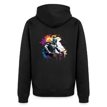 Spartan / Warrior / Fighter / Ancient / Sparta - Unisex Premium Organic Zip Hoodie - black - Back - Nico (187cm)