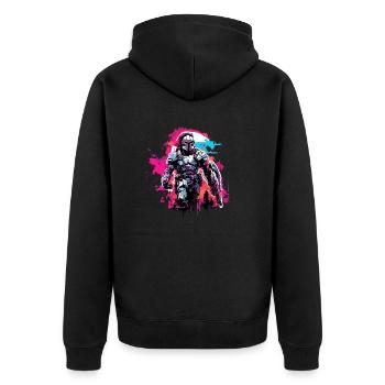 Spartan / Warrior / Fighter / Ancient / Sparta - Unisex Premium Organic Zip Hoodie - black - Back - Nico (187cm)