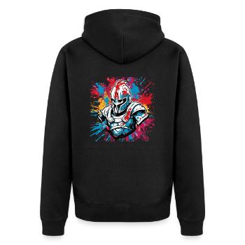 Spartan / Warrior / Fighter / Ancient / Sparta - Unisex Premium Organic Zip Hoodie - black - Back - Nico (187cm)