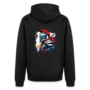 Spartan / Warrior / Fighter / Ancient / Sparta - Unisex Premium Organic Zip Hoodie - black - Back - Nico (187cm)
