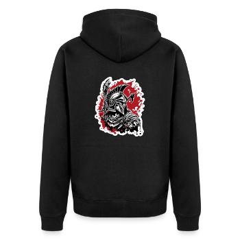 Spartan / Warrior / Fighter / Ancient / Sparta - Unisex Premium Organic Zip Hoodie - black - Back - Nico (187cm)