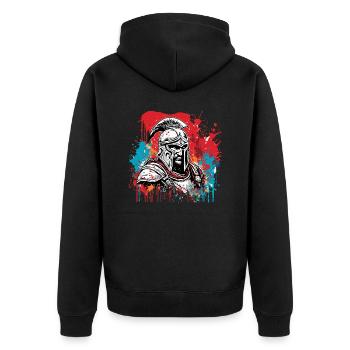 Spartan / Warrior / Fighter / Ancient / Sparta - Unisex Premium Organic Zip Hoodie - black - Back - Nico (187cm)