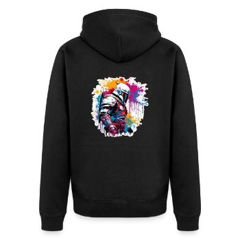 Spartan / Warrior / Fighter / Ancient / Sparta - Unisex Premium Organic Zip Hoodie - black - Back - Nico (187cm)