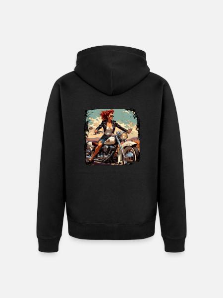 Motorcykel logo/cykel/tohjulet/køretøj/motorer - Premium økologisk unisex-hættejakke - sort