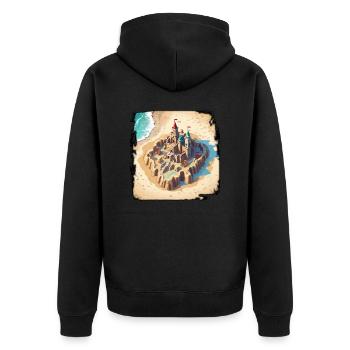 Sandcastle / Building / Playing / Castle / Holiday - Unisex Premium Organic Zip Hoodie - black - Back - Nico (187cm)