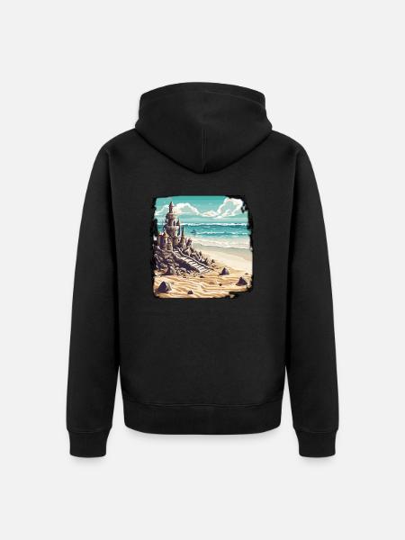 Sandcastle / Building / Playing / Castle / Holiday - Unisex Premium Organic Zip Hoodie - black