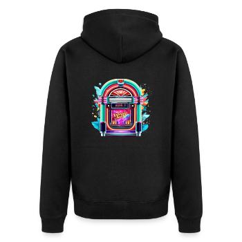 Jukebox / Automate musical / Rétro / années 50 - Veste à capuche bio Premium Unisexe - noir - Dos - Nico (187cm)