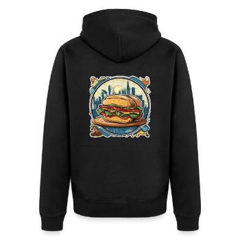 Sandwich / Sandwich / Nourriture / Épicerie - Veste à capuche bio Premium Unisexe - noir - Dos - Nico (187cm)