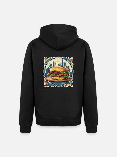 Sandwich / Belegtes Brot / Essen / Lebensmittel - Premium økologisk unisex-hættejakke - sort