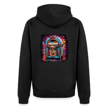 Jukebox / Automate musical / Rétro / années 50 - Veste à capuche bio Premium Unisexe - noir - Dos - Nico (187cm)