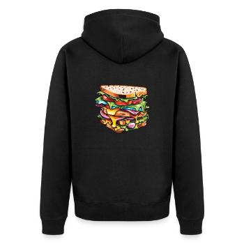 Sandwich / Sandwich / Nourriture / Épicerie - Veste à capuche bio Premium Unisexe - noir - Dos - Nico (187cm)