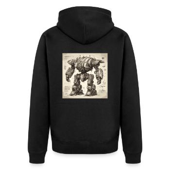 Plan / Sépia / Vintage / Rétro / Robot - Veste à capuche bio Premium Unisexe - noir - Dos - Nico (187cm)