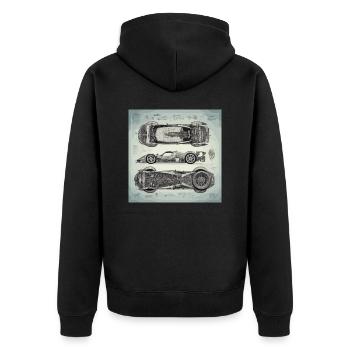 Plan / Sépia / Vintage / Rétro / Robot - Veste à capuche bio Premium Unisexe - noir - Dos - Nico (187cm)