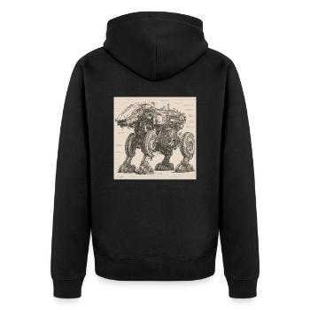Plan / Sépia / Vintage / Rétro / Robot - Veste à capuche bio Premium Unisexe - noir - Dos - Nico (187cm)