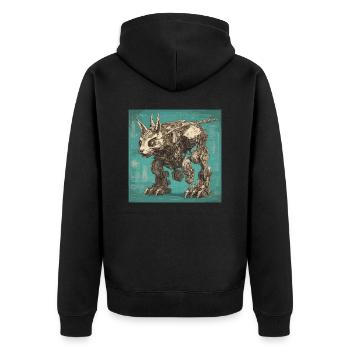 Plan / Sépia / Vintage / Rétro / Robot - Veste à capuche bio Premium Unisexe - noir - Dos - Nico (187cm)