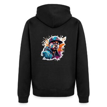 Rapper / Hip Hop / Song / Cool / Rhymes / Beat - Unisex Premium Organic Zip Hoodie - black - Back - Nico (187cm)