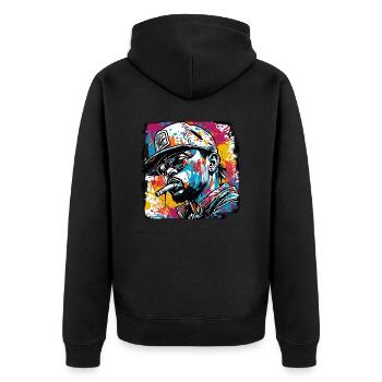 Rapper / Hip Hop / Song / Cool / Rhymes / Beat - Unisex Premium Organic Zip Hoodie - black - Back - Nico (187cm)