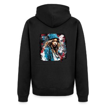 Rapper / Hip Hop / Song / Cool / Rhymes / Beat - Unisex Premium Organic Zip Hoodie - black - Back - Nico (187cm)