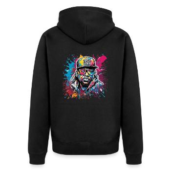 Rapper / Hip Hop / Song / Cool / Rhymes / Beat - Unisex Premium Organic Zip Hoodie - black - Back - Nico (187cm)
