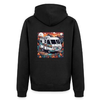 Camping-car / Camping-car / camping / Roadtrip / Voyage - Veste à capuche bio Premium Unisexe - noir - Dos - Nico (187cm)