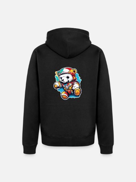 Teddybär / Kuscheltier / Stofftier / Geschenkidee - Unisex Premium Bio Zip Hoodie - Schwarz