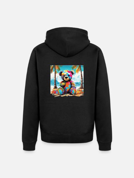 Teddybär / Kuscheltier / Stofftier / Geschenkidee - Unisex Premium Bio Zip Hoodie - Schwarz