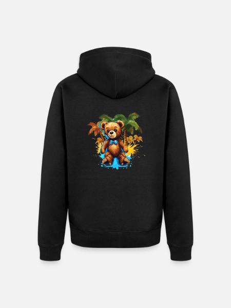 Teddybär / Kuscheltier / Stofftier / Geschenkidee - Unisex Premium Bio Zip Hoodie - Schwarz
