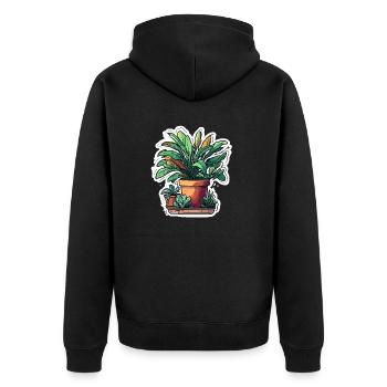 Plante d’intérieur / Plante en pot / Décoration / Pot - Veste à capuche bio Premium Unisexe - noir - Dos - Nico (187cm)