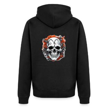 Crâne / Crâne / Squelette / Gothique / Tatouage - Veste à capuche bio Premium Unisexe - noir - Dos - Nico (187cm)