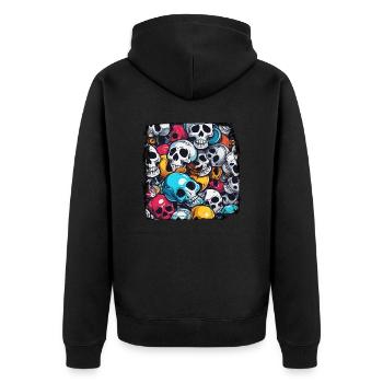 Crâne / Crâne / Squelette / Gothique / Tatouage - Veste à capuche bio Premium Unisexe - noir - Dos - Nico (187cm)