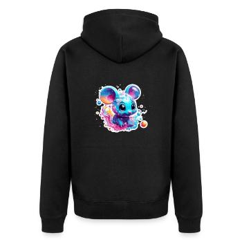 Animal dans la bulle de savon / enfantin / mignon / souris - Veste à capuche bio Premium Unisexe - noir - Dos - Nico (187cm)