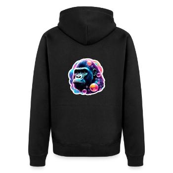 Animal dans une bulle de savon / enfantin / mignon / gorille - Veste à capuche bio Premium Unisexe - noir - Dos - Nico (187cm)