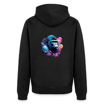 Animal dans une bulle de savon / enfantin / mignon / gorille - Veste à capuche bio Premium Unisexe - noir - Dos - Nico (187cm)