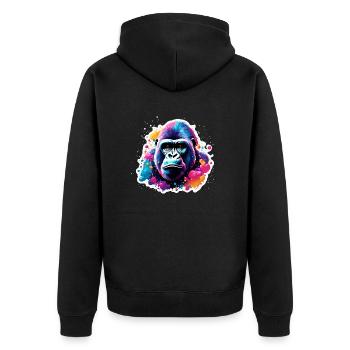 Animal dans une bulle de savon / enfantin / mignon / gorille - Veste à capuche bio Premium Unisexe - noir - Dos - Nico (187cm)