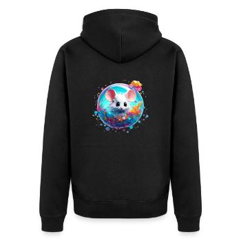Animal dans une bulle de savon / enfantin / mignon / souris - Veste à capuche bio Premium Unisexe - noir - Dos - Nico (187cm)