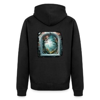 Window in the Forest / Trees / View / Wilderness - Unisex Premium Organic Zip Hoodie - black - Back - Nico (187cm)