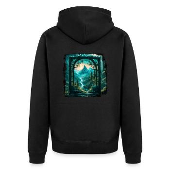 Window in the Forest / Trees / View / Wilderness - Unisex Premium Organic Zip Hoodie - black - Back - Nico (187cm)