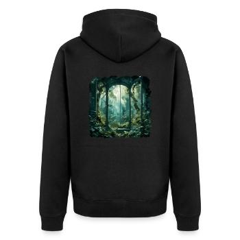 Window in the Forest / Trees / View / Wilderness - Unisex Premium Organic Zip Hoodie - black - Back - Nico (187cm)