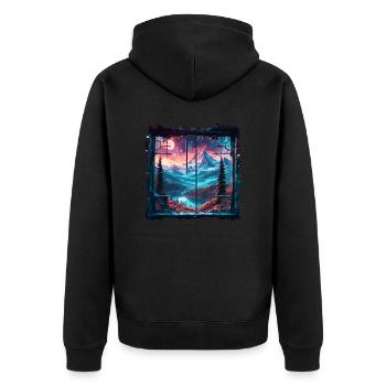 Window in the Forest / Trees / View / Wilderness - Unisex Premium Organic Zip Hoodie - black - Back - Nico (187cm)