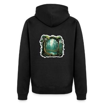 Window in the Forest / Trees / View / Wilderness - Unisex Premium Organic Zip Hoodie - black - Back - Nico (187cm)