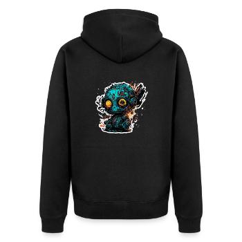 Poupée d’horreur / Halloween / Effrayant / Sombre - Veste à capuche bio Premium Unisexe - noir - Dos - Nico (187cm)