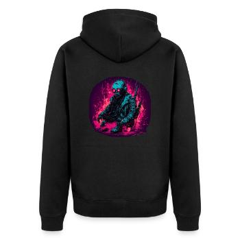 Poupée d’horreur / Halloween / Effrayant / Sombre - Veste à capuche bio Premium Unisexe - noir - Dos - Nico (187cm)
