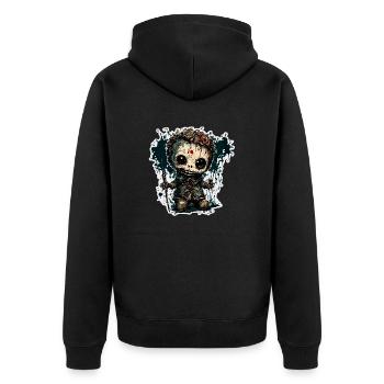 Poupée d’horreur / Halloween / Effrayant / Sombre - Veste à capuche bio Premium Unisexe - noir - Dos - Nico (187cm)