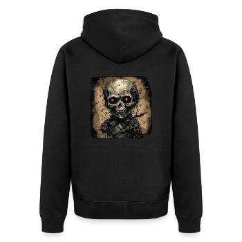 Poupée d’horreur / Halloween / Effrayant / Sombre - Veste à capuche bio Premium Unisexe - noir - Dos - Nico (187cm)
