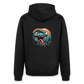 Dinosaure / Animal / Préhistorique / Reptile / Garçons - Veste à capuche bio Premium Unisexe - noir - Dos - Nico (187cm)
