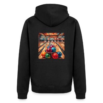 Bowling / Quilles / Bowling / Pin / Strike - Veste à capuche bio Premium Unisexe - noir - Dos - Nico (187cm)